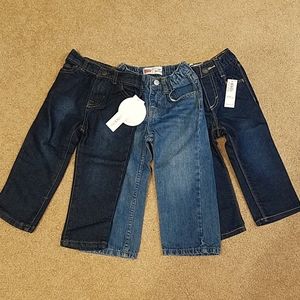 3 pairs toddler boy jeans 18/24 mos.